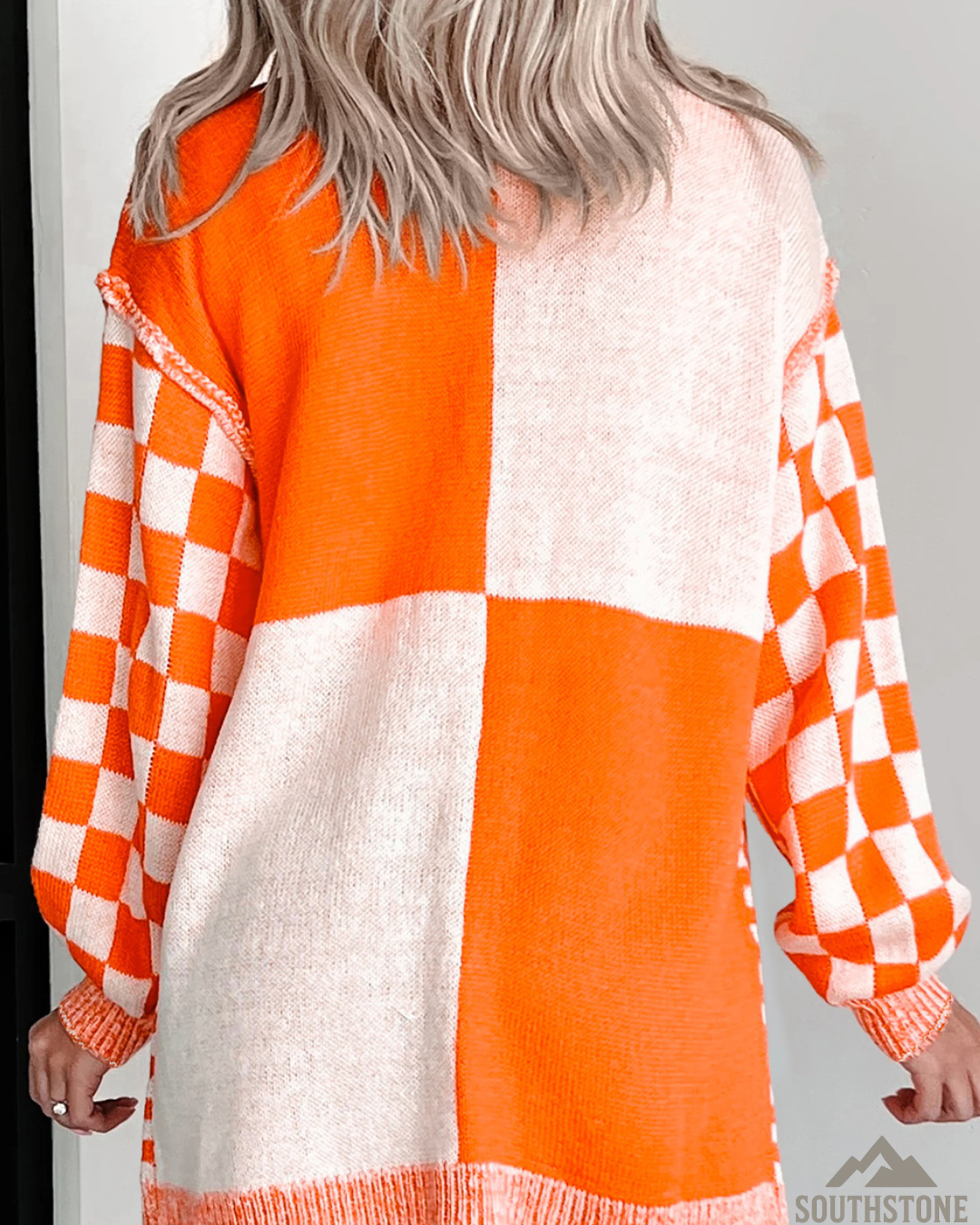 Orange Checkered Sweater